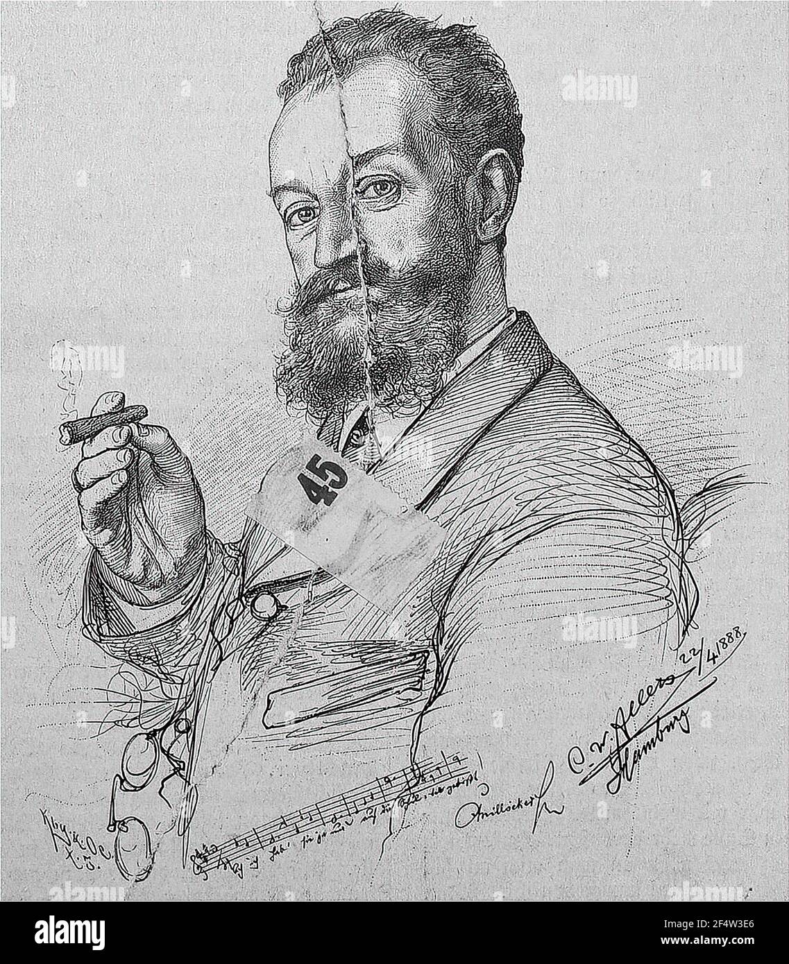 Christian Wilhelm Allers - Ritratto Karl Millocker 1888 Foto Stock