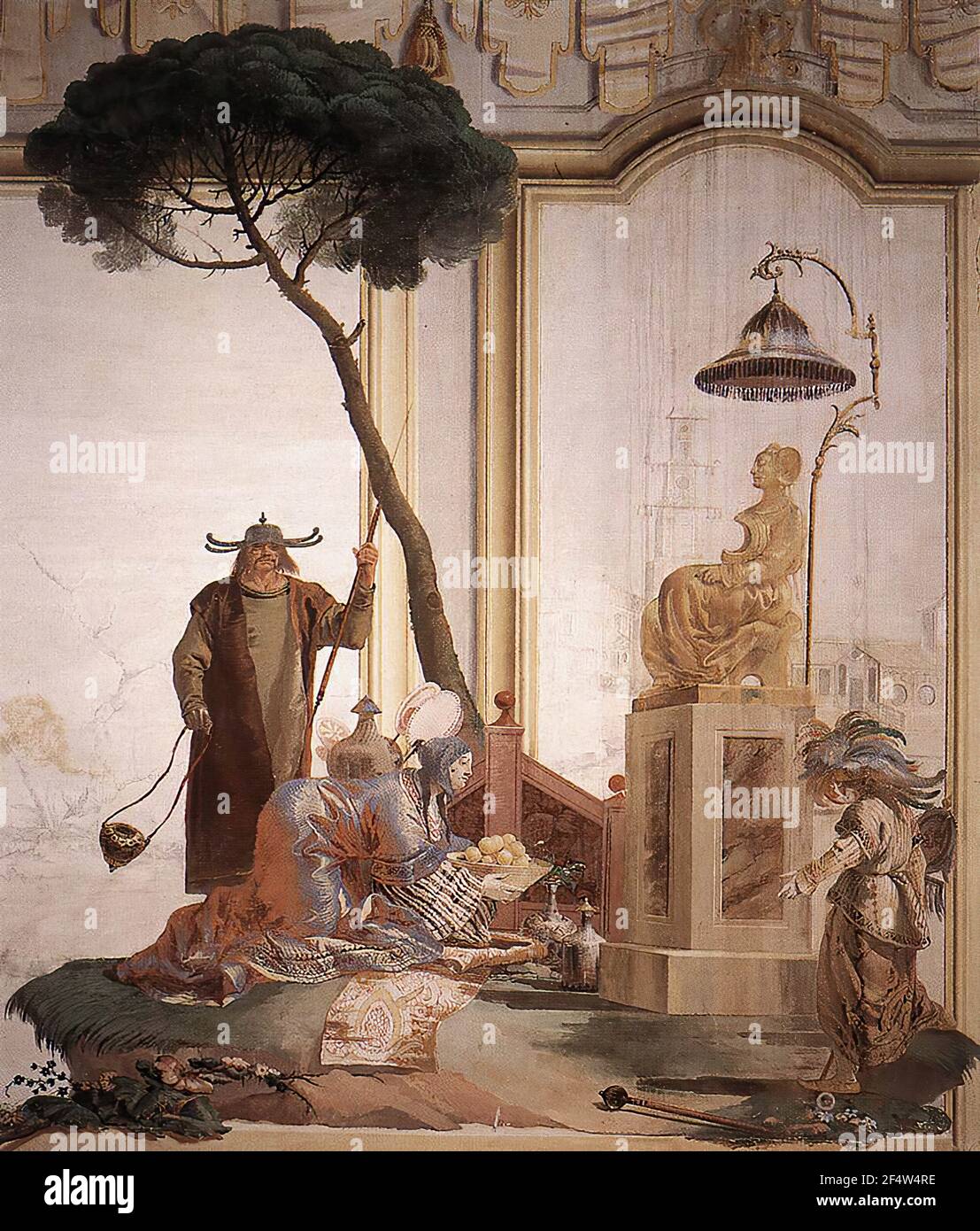 Domenico tiepolo - offrire frutti Luna Dea Foto Stock