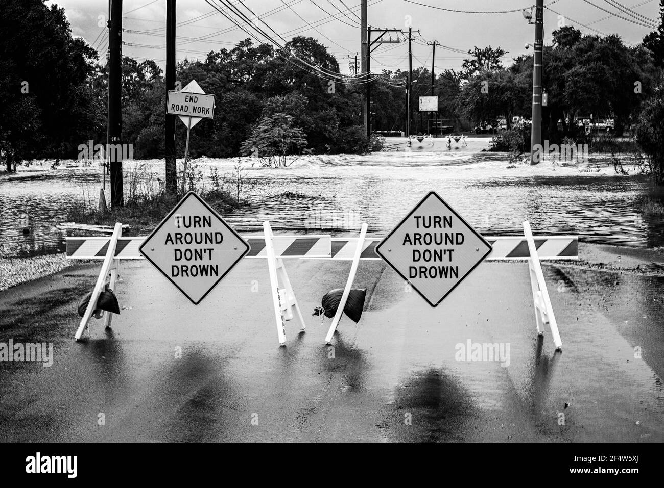 Flash Flood ad Austin, Texas Foto Stock