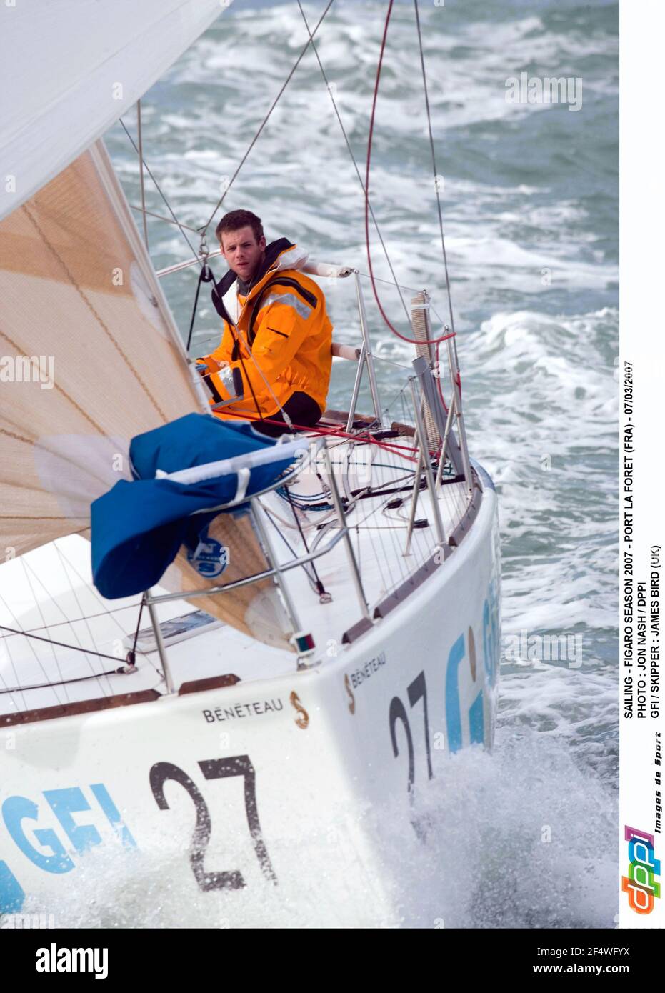 VELA - FIGARO STAGIONE 2007 - PORTO LA FORET (FRA) - 07/03/2007 FOTO : JON NASH / DPPI GFI / SKIPPER : JAMES BIRD (UK) Foto Stock