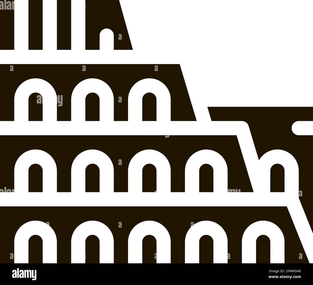 Icona di costruzione del Colosseo Illustrazione del glyph vettoriale Illustrazione Vettoriale