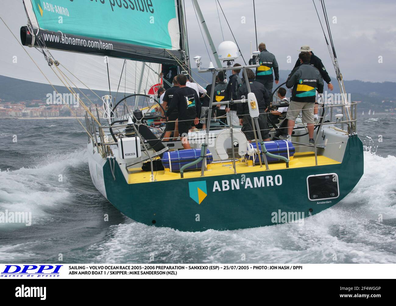 VELA - VOLVO OCEAN RACE 2005-2006 PREPARAZIONE - SANXEXO (ESP) - 25/07/2005 - FOTO : JON NASH / DPPI ABN AMRO BARCA 1 / SKIPPER : MIKE SANDERSON (NZL) Foto Stock