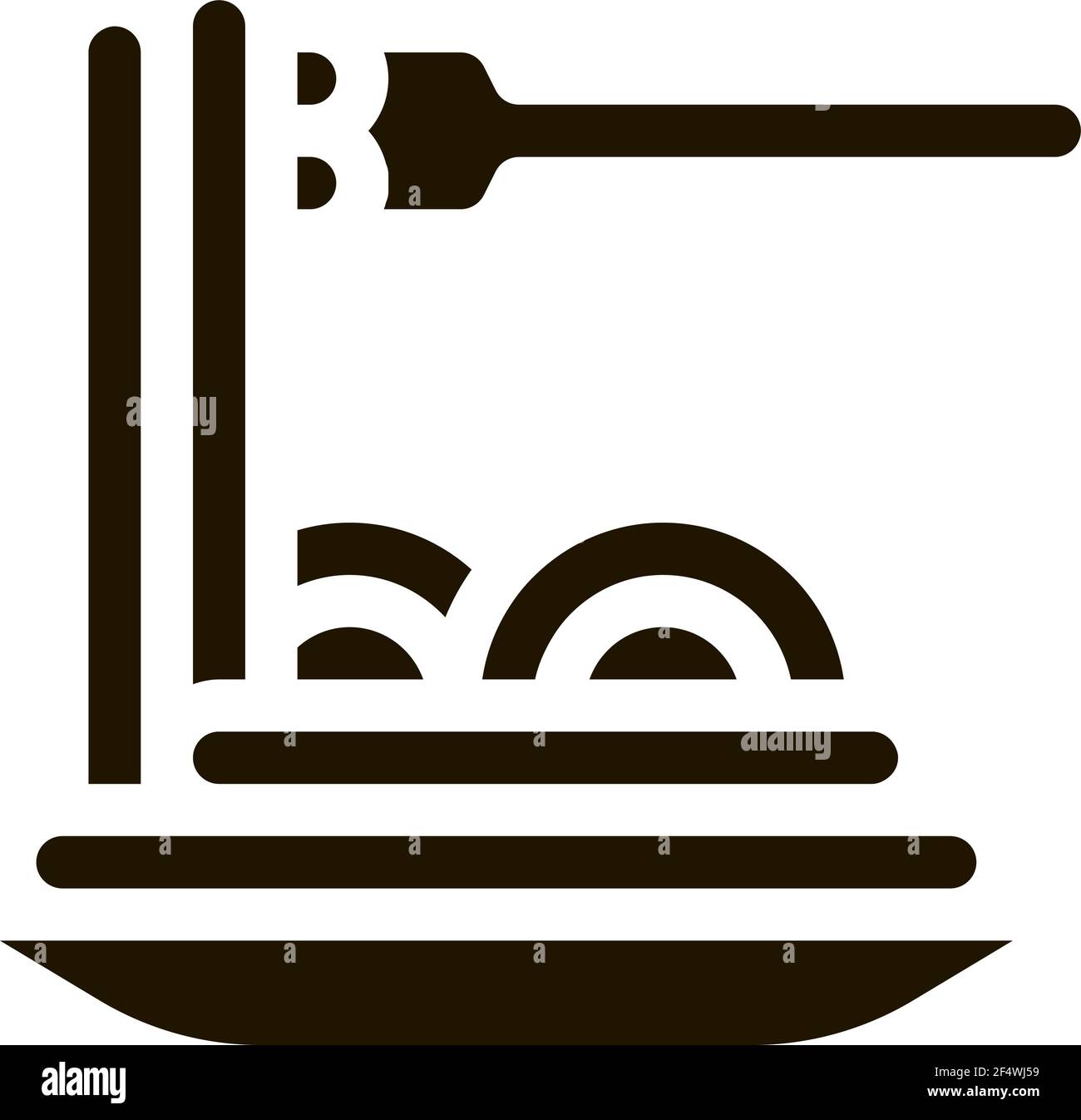 Pasta Italia icona del piatto Vector Glyph Illustrazione Illustrazione Vettoriale