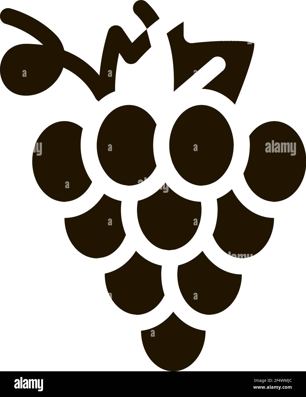 Uva vino Berry icona Vector Glyph Illustrazione Illustrazione Vettoriale