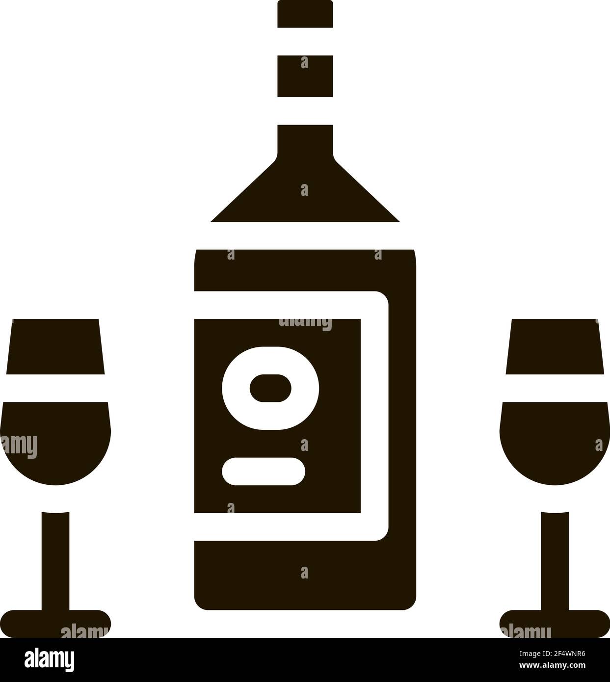 Icona bottiglia di vino Illustrazione di Vector Glyph Illustrazione Vettoriale