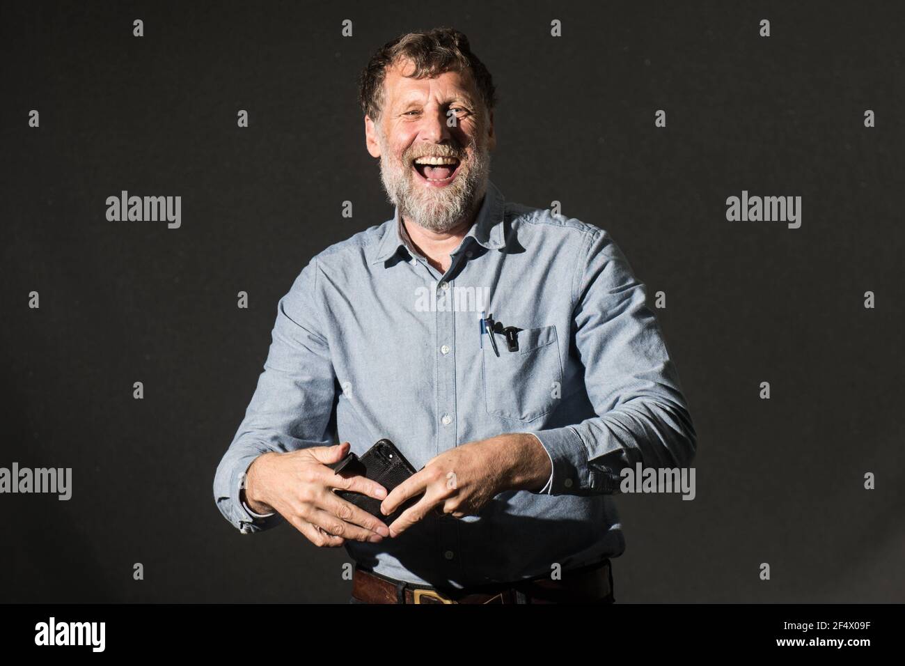 Edimburgh, Scozia. 19 agosto 2018. Lo scrittore, accademico e attivista scozzese Alastair McIntosh partecipa a una fotocellula durante l'Edinburgh International Foto Stock