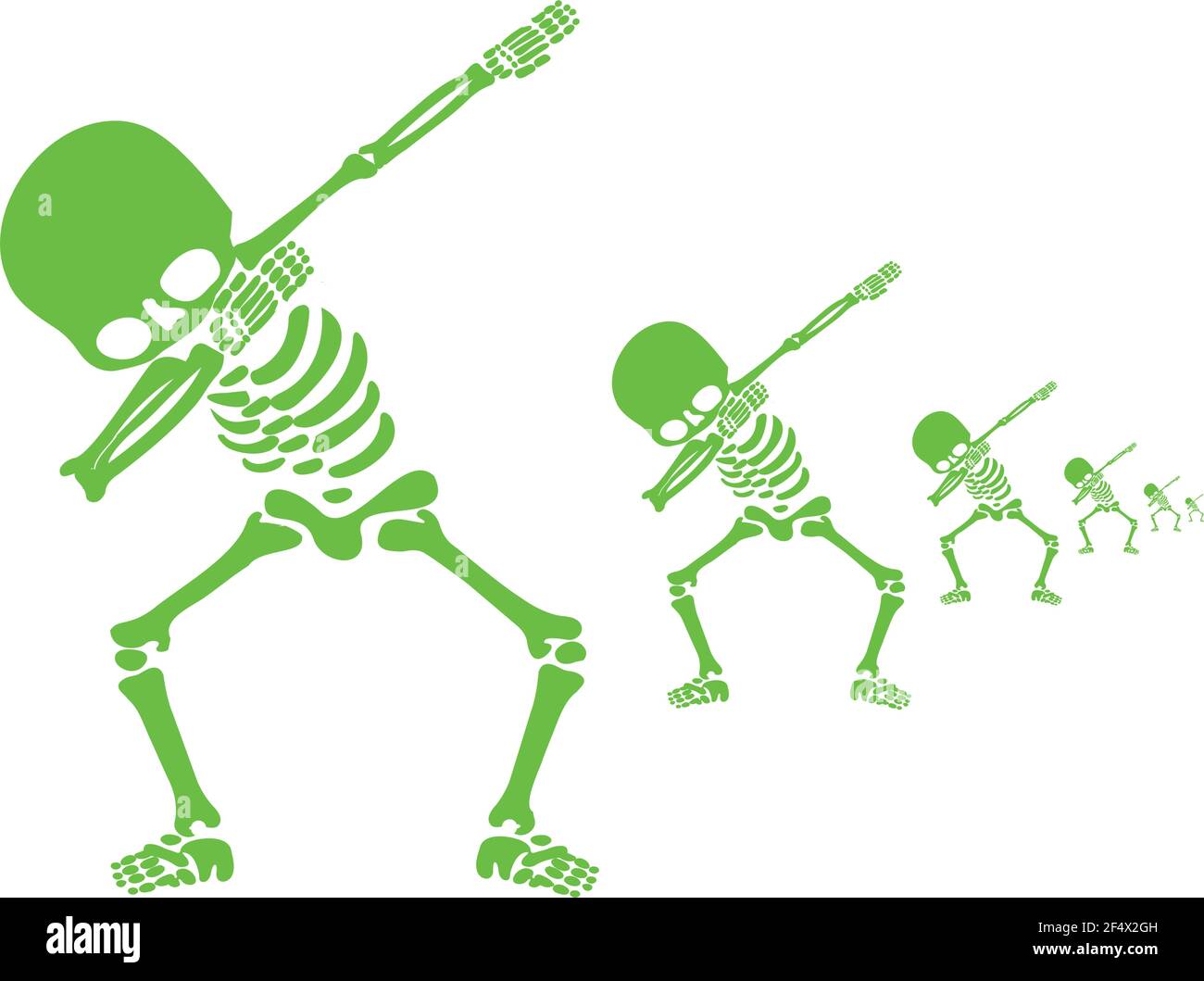 scheletro, scheletri, dab, dabbing, ballerino, design, design, nuovo, ultimo, divertente, Divertente, gesto, grafica , Happy Halloween, Illustrazione Vettoriale