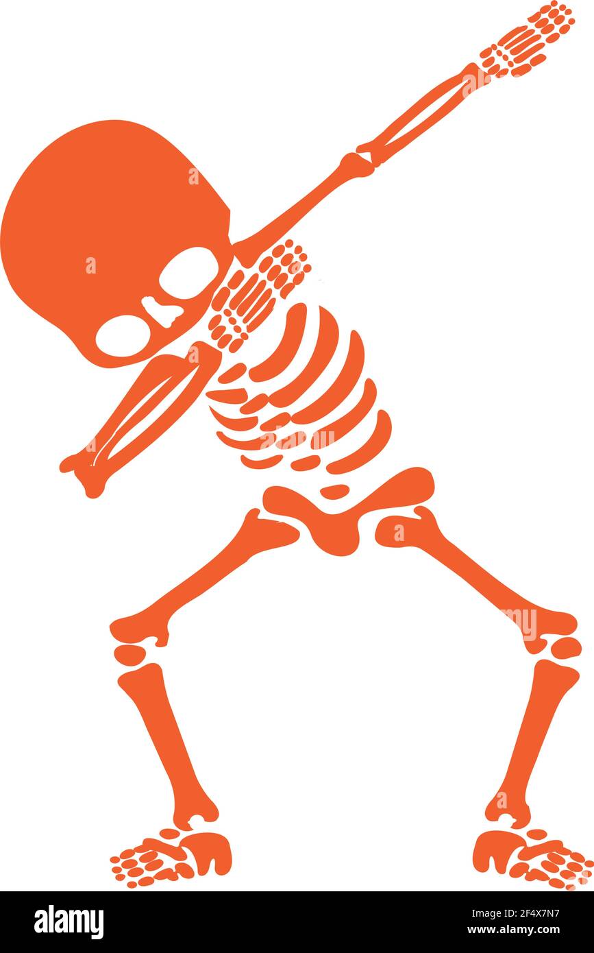 scheletro, scheletri, dab, dabbing, ballerino, design, design, nuovo, ultimo, divertente, Divertente, gesto, grafica , Happy Halloween, Illustrazione Vettoriale