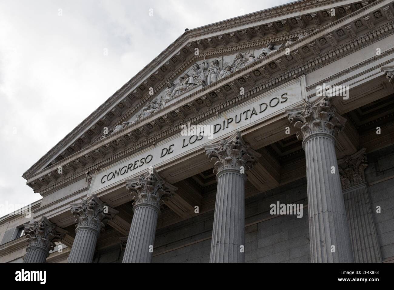 Madrid, Spagna; 23 2021 marzo: Ingresso al Congresso dei deputati Foto Stock