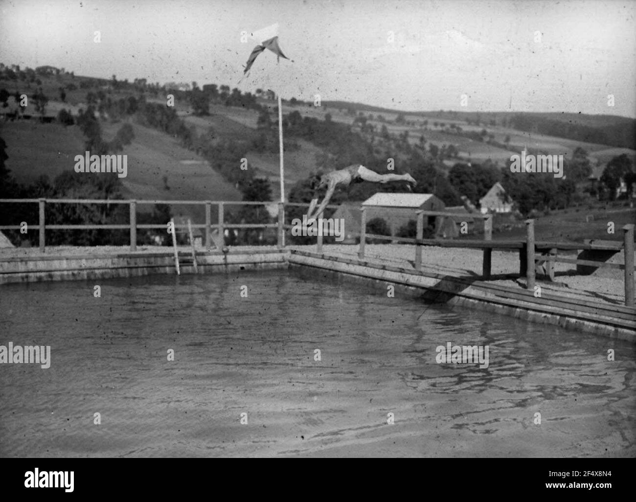 Inaugurazione della piscina all'aperto Steinbacher Foto Stock