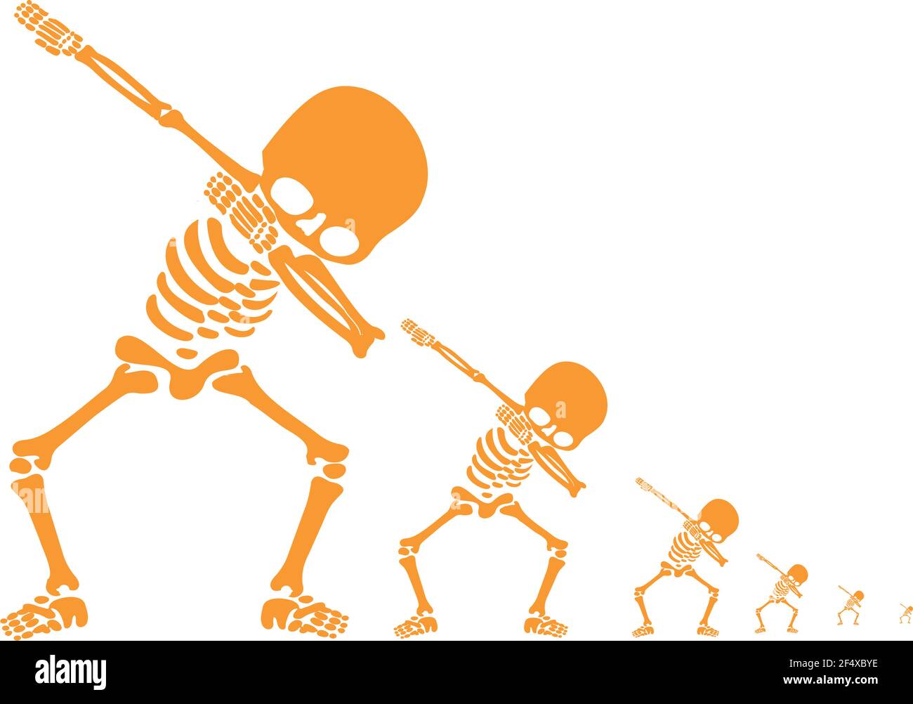 scheletro, scheletri, dab, dabbing, ballerino, design, design, nuovo, ultimo, divertente, Divertente, gesto, grafica , Happy Halloween, Illustrazione Vettoriale