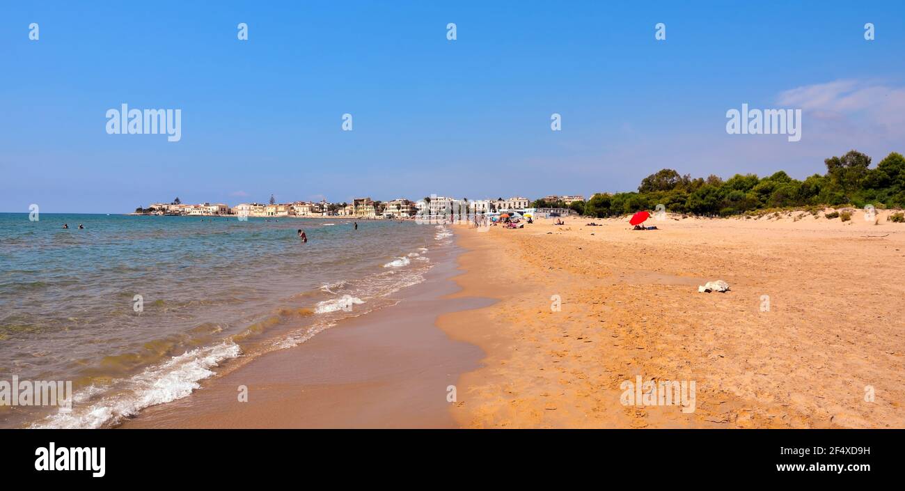 spiaggia di sampieri Ragusa Sicilia Italia Foto Stock