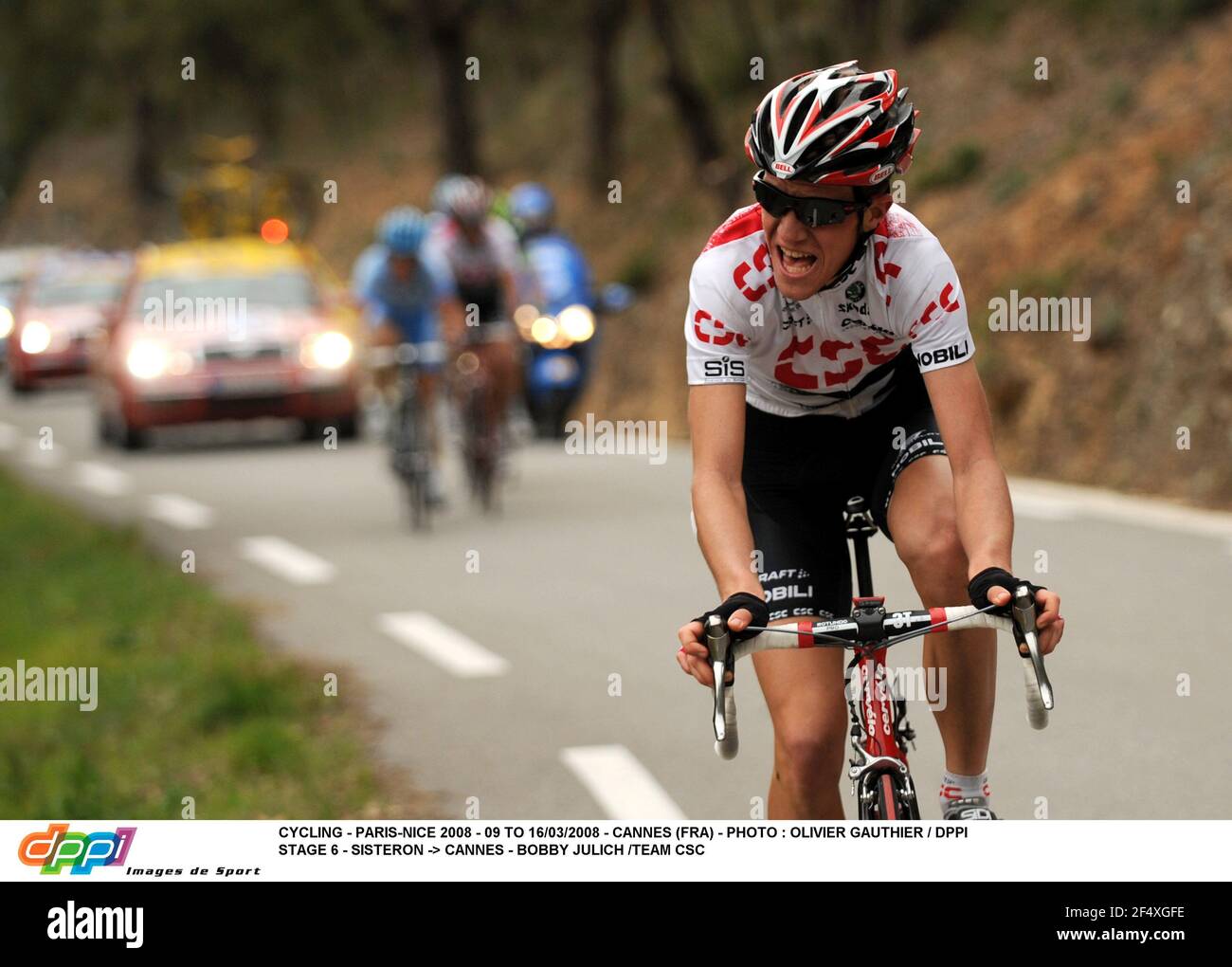 CICLISMO - PARIS-NICE 2008 - 09 TO 16/03/2008 - CANNES (FRA) - PHOTO : OLIVIER GAUTHIER / DPPI STAGE 6 - SISTERON -> CANNES - BOBBY JULICH /TEAM CSC Foto Stock