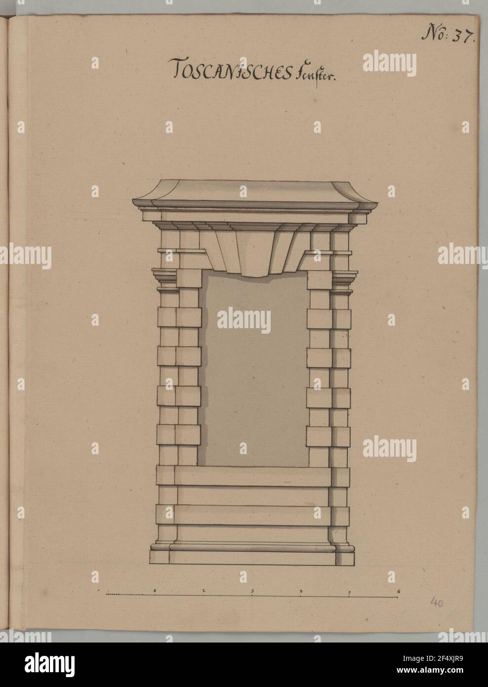 Finestra ordine toscano Foto Stock