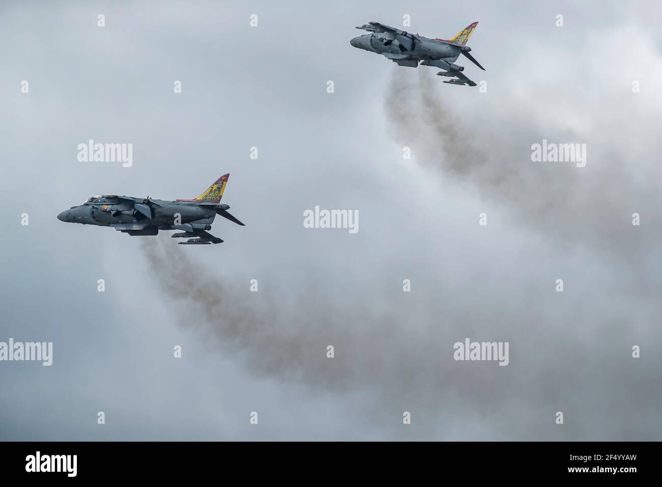 Due jet Hawker Harrier della Marina spagnola Foto Stock