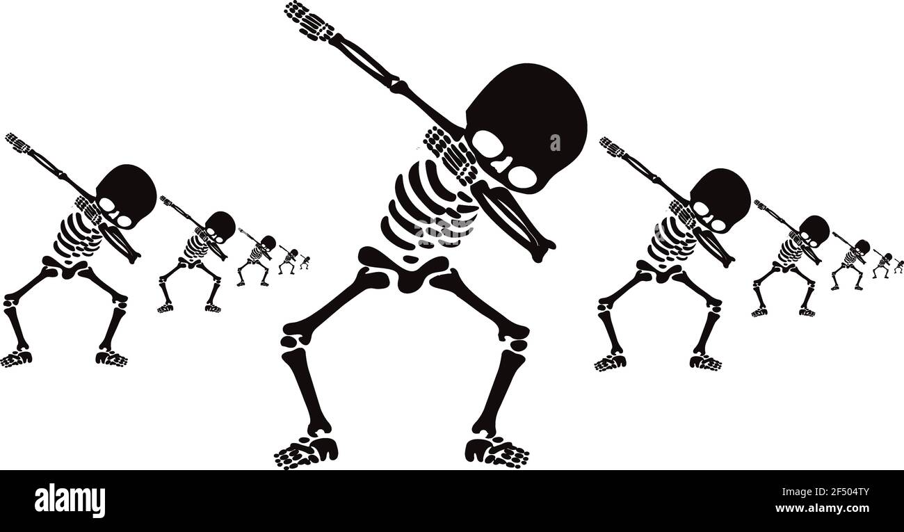 Scheletro dab, un gruppo di scheletri che dabbing Illustrazione Vettoriale
