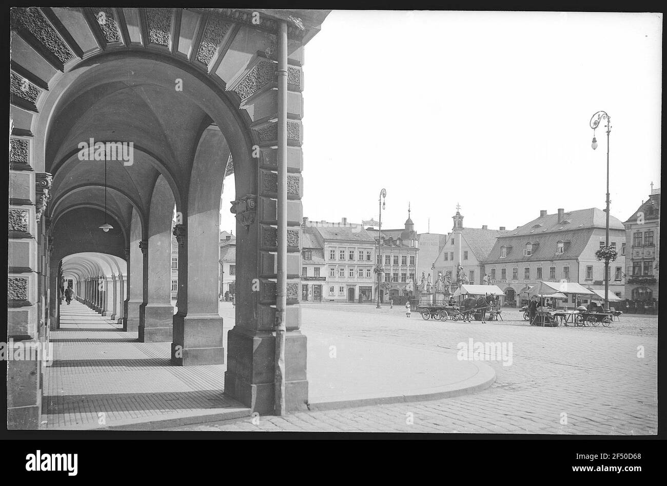 Rumburg. Mercato con sala giochi Foto Stock