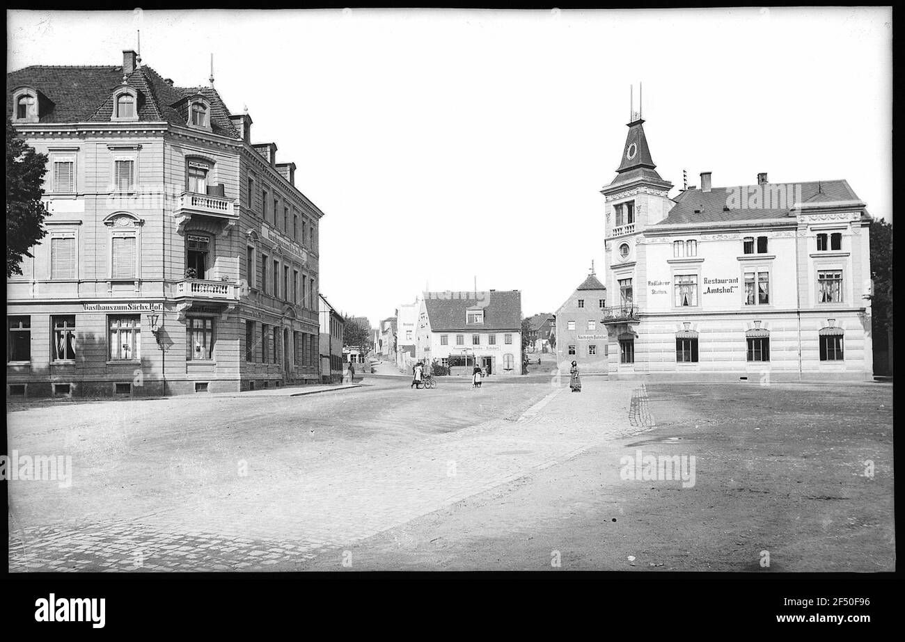 Oschatz. Piazza Prinz-Albert Foto Stock