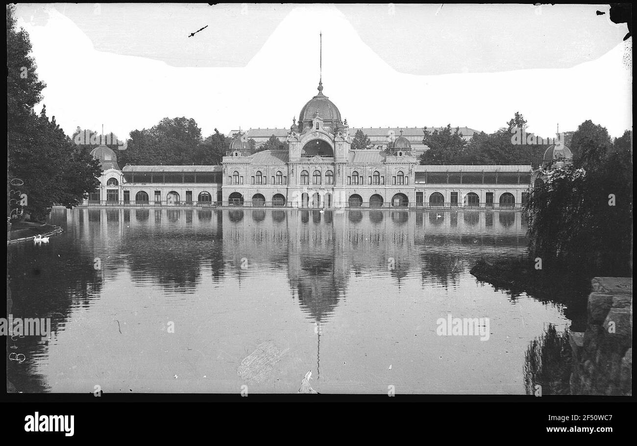 Budapest. Pista di pattinaggio nella foresta della città Foto Stock