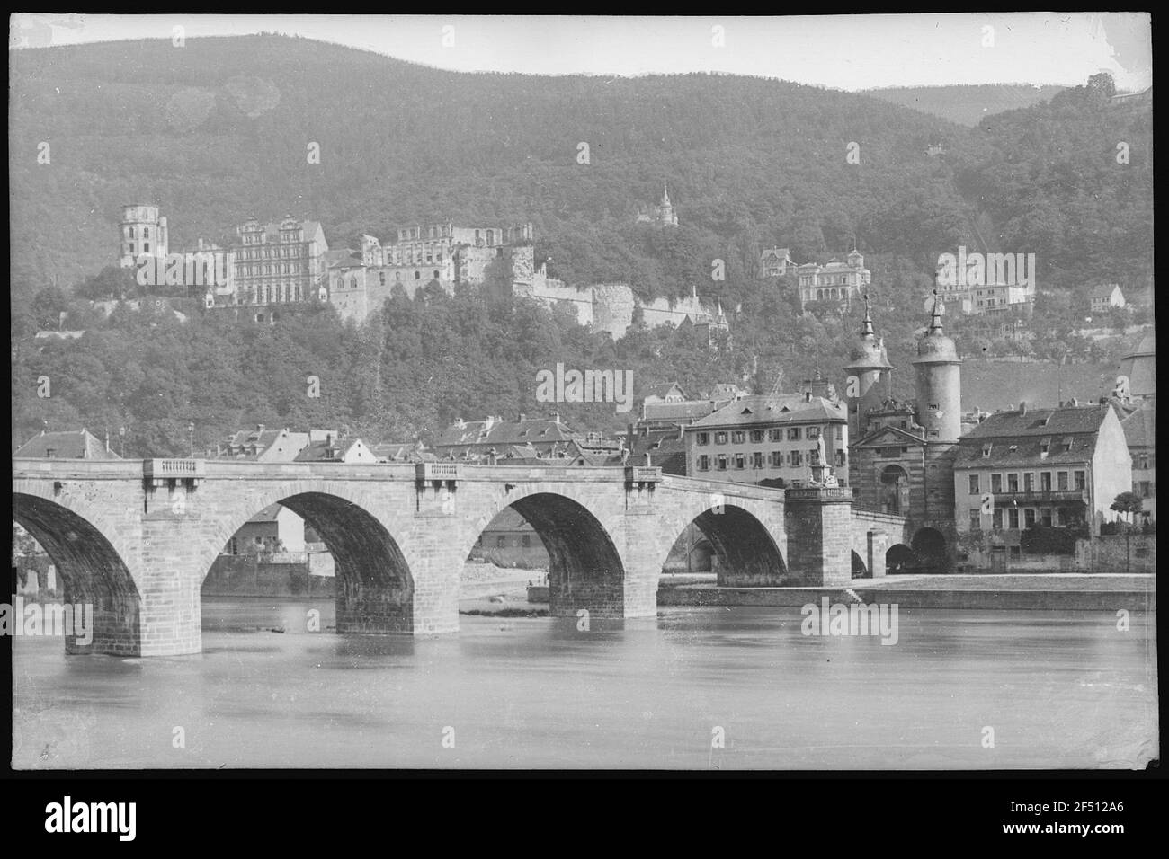 Heidelberg. Neckarbrücke e blocco Foto Stock
