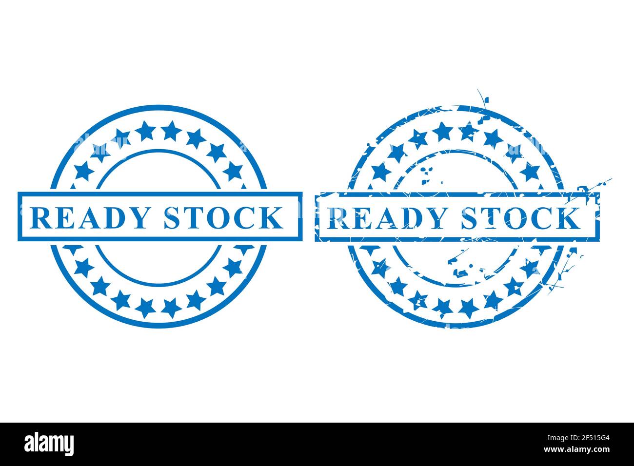 Vector of Blue Circle Grunge Rubber Stamp, Ready Stock, isolato su bianco Illustrazione Vettoriale