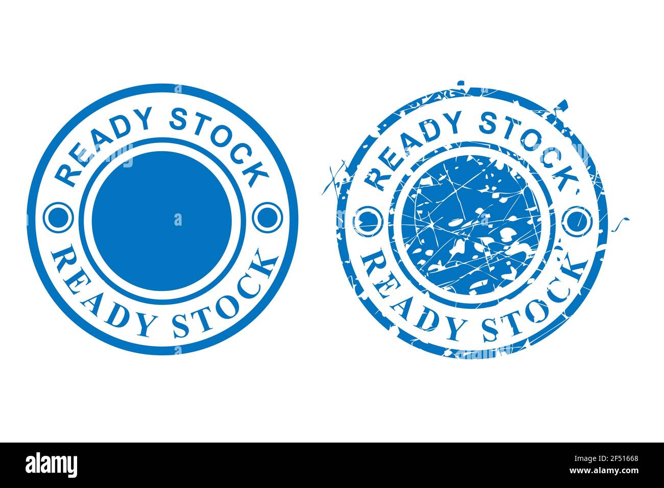 Vector of Blue Circle Grunge Rubber Stamp, Ready Stock, isolato su bianco Illustrazione Vettoriale