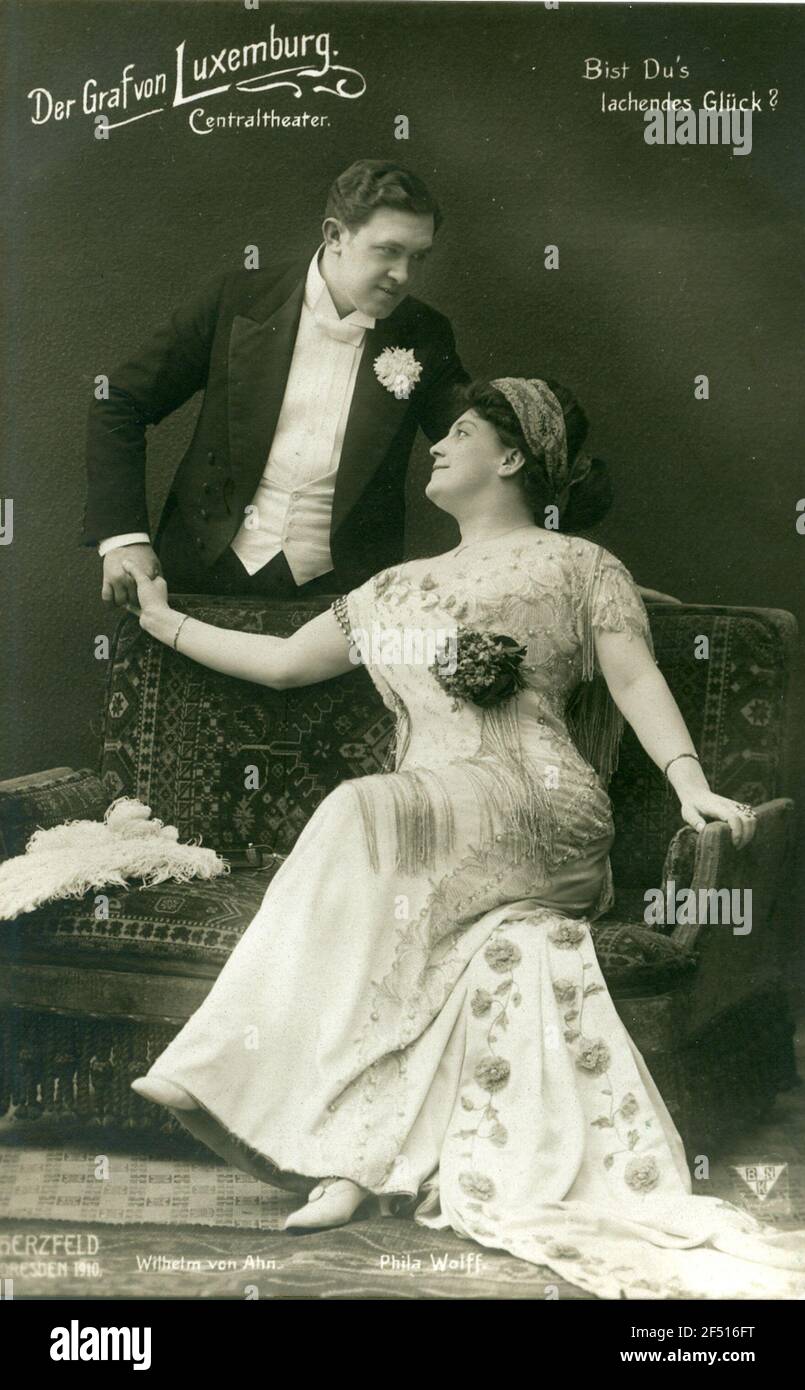 Wilhelm von Ahn come conte di Lussemburgo e Phila Wolff Come Angèle Foto Stock