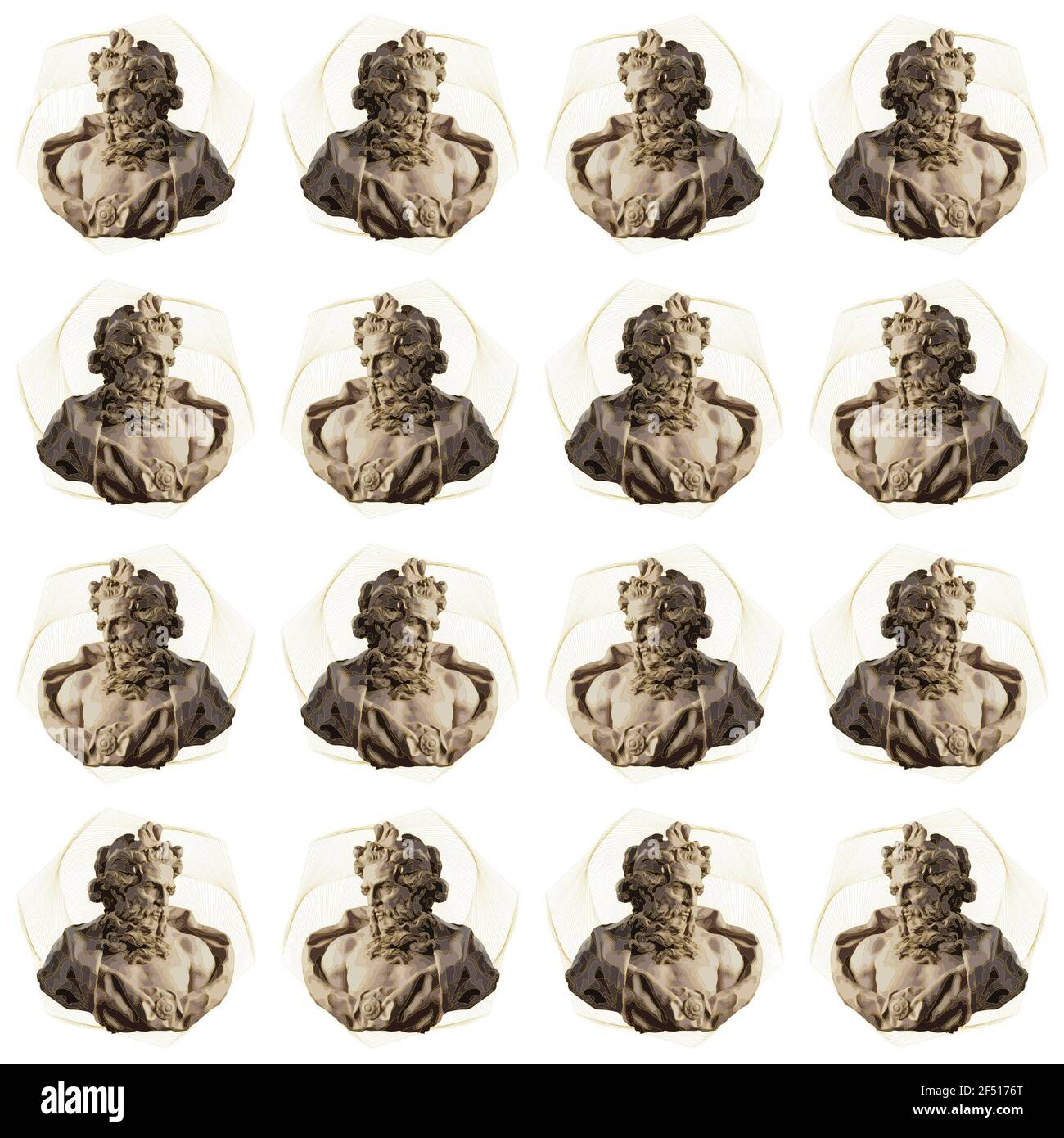 Rendering 3D dell'icona della statua di Zeus isolata uno sfondo bianco Foto Stock