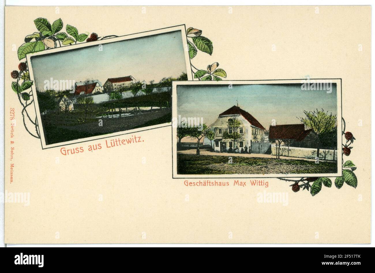 Dorfansicht, Casa commerciale Max Wittig Lüttewitz. Dorfansicht, Casa commerciale Max Wittig Foto Stock