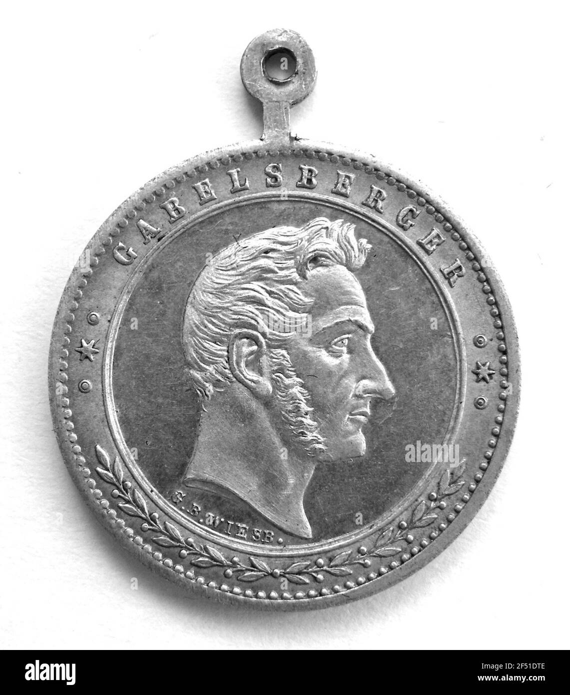 Medaglia commemorativa Franz Xaver Gabelsberger (con occhiello contadino) Foto Stock