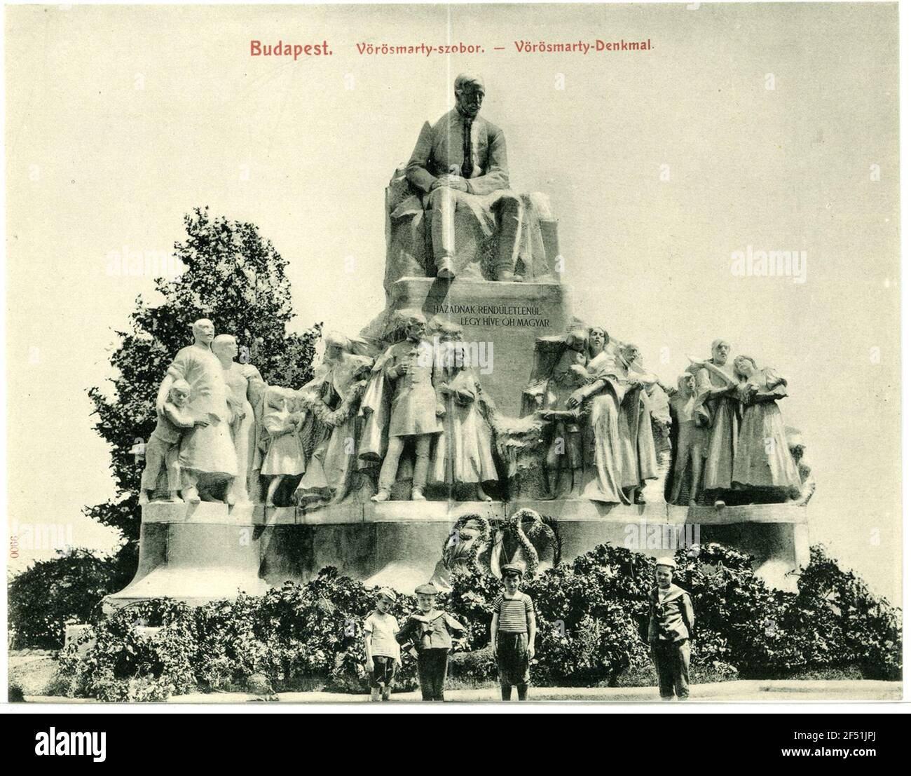 Vörösmarty Monumento Budapest. Vörösmarty-Denk (1908) Foto Stock