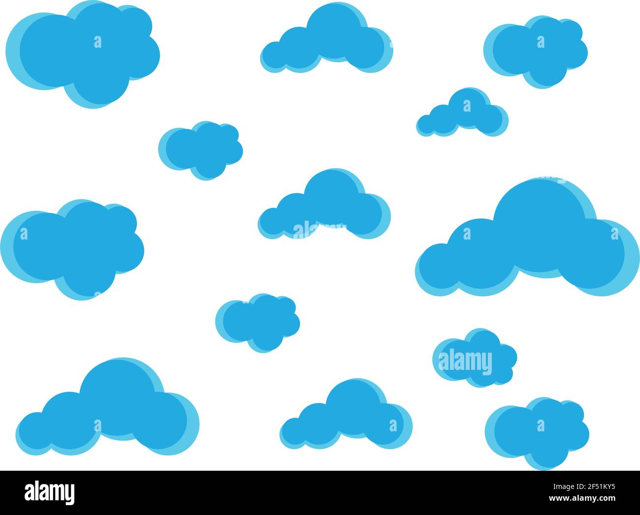 Cielo blu con disegno grafico vettoriale di sfondo nuvoloso Illustrazione Vettoriale