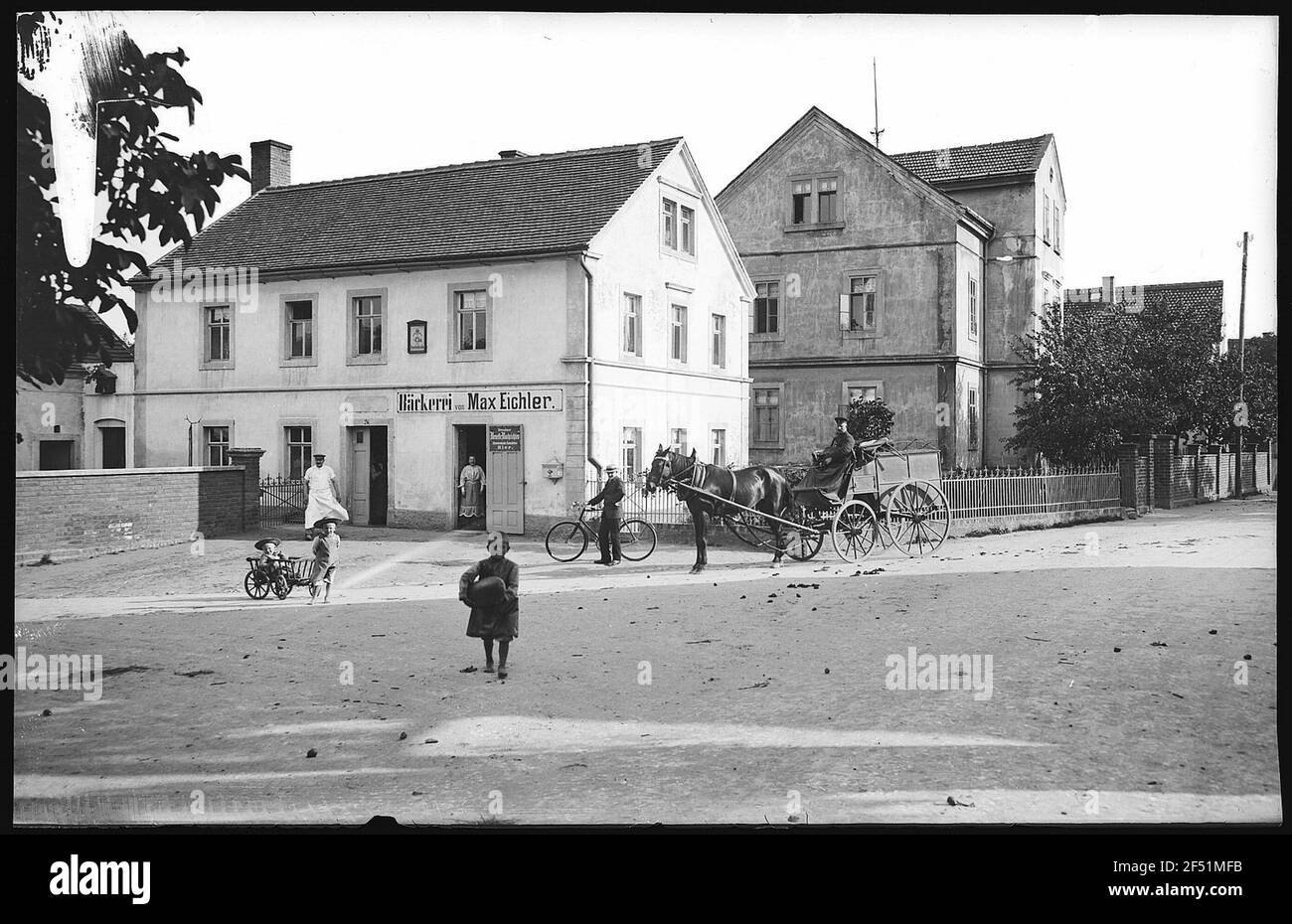 Ockrilla. Panificio M. Eichler con carrozza trainata da cavalli Foto Stock