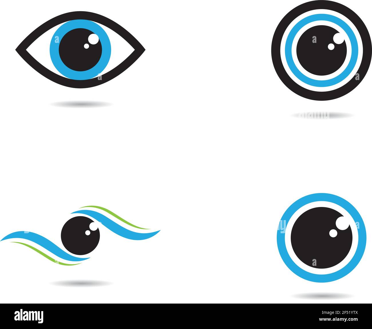 Branding identità corporativa cura degli occhi vettore logo design Illustrazione Vettoriale