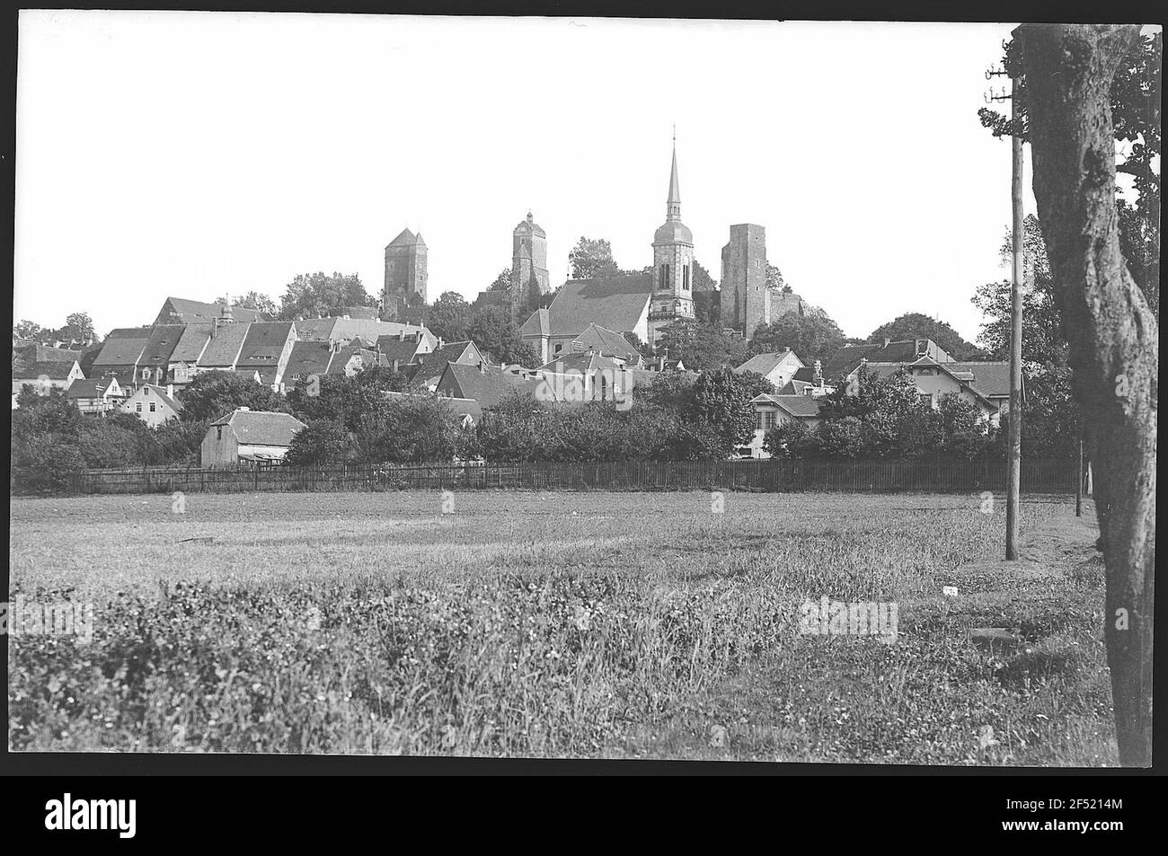 Stolpen. Vista su Stolpen di Rennersdorf Foto Stock