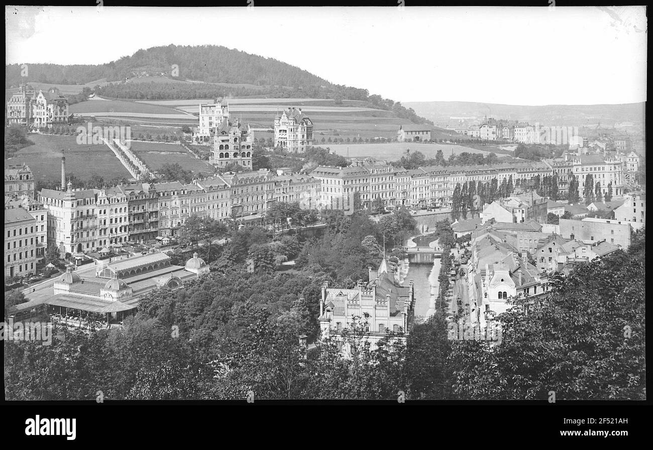 Carlsbad. La linea del giardino sopra il colonnato della bolla Foto Stock