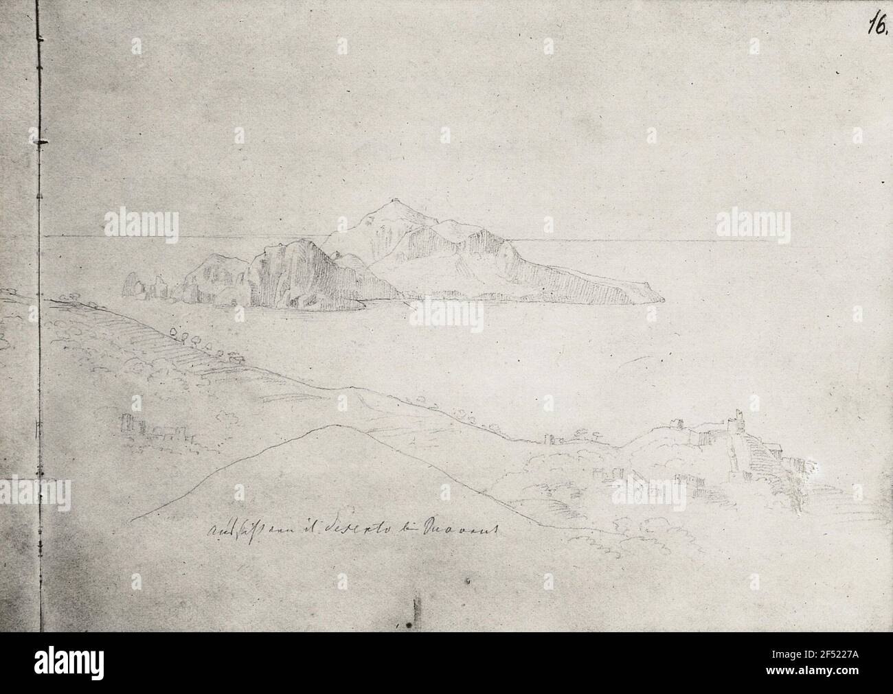 Vista dalla zona di ​​Sorrento su Capri Foto Stock