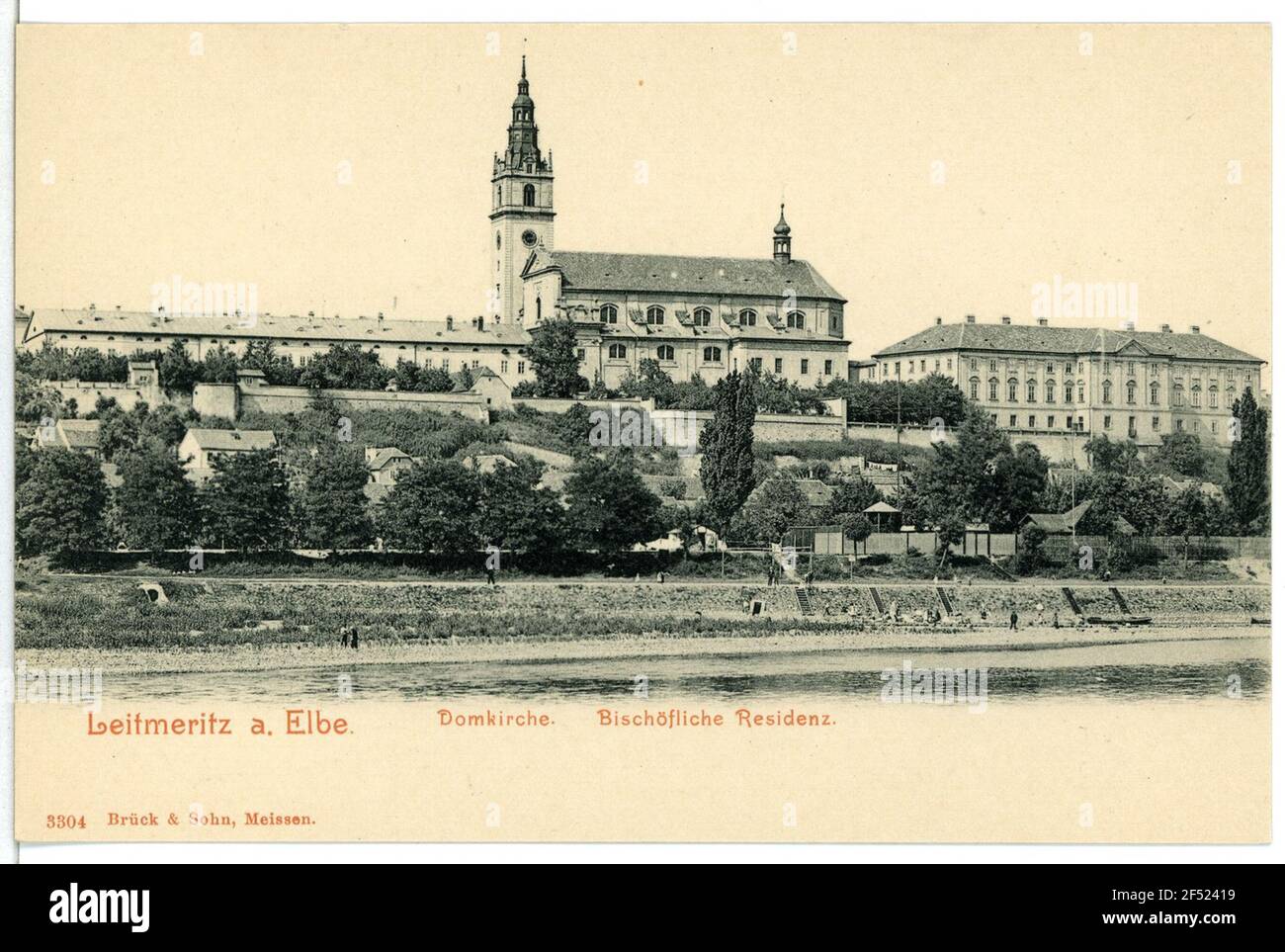 Domkirche Bishop Residence Leitmeritz. Dom chiesa e residenza episcopale Foto Stock