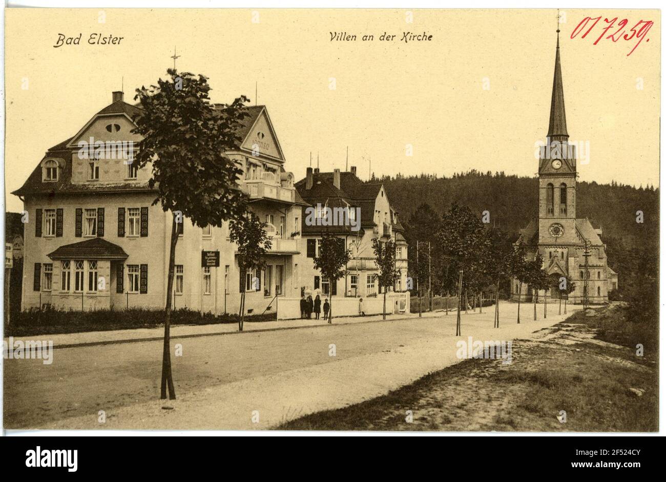 Ville sulla chiesa di Bad Elster. Ville sulla chiesa Foto Stock