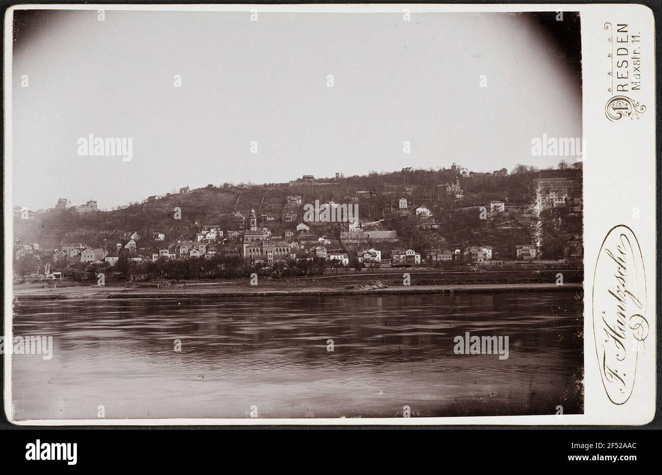 Dresda-Loschwitz. Vista sull'Elba Foto Stock