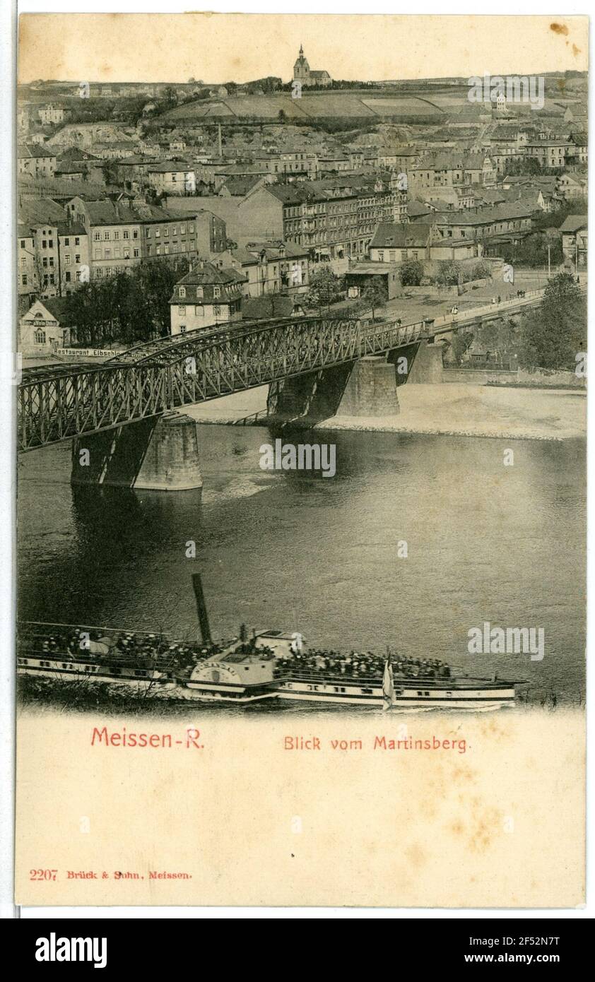 Vista dal Meissen di Martinsberg. Vista dal Martinsberg Foto Stock