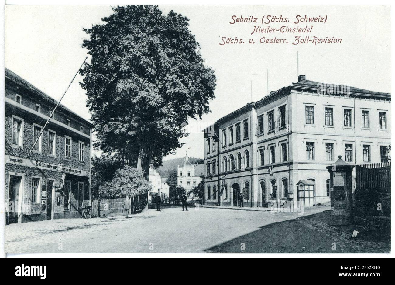 Ricerca basso Einsiedel - Zollrevision Sebnitz. Looking Nieder - Einsiedel - Zollrevision Foto Stock
