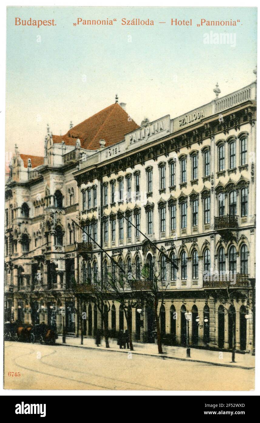 Hotel Pannonia Budapest. Hotel Pannonia (1892; Ignác Schubert) Foto Stock
