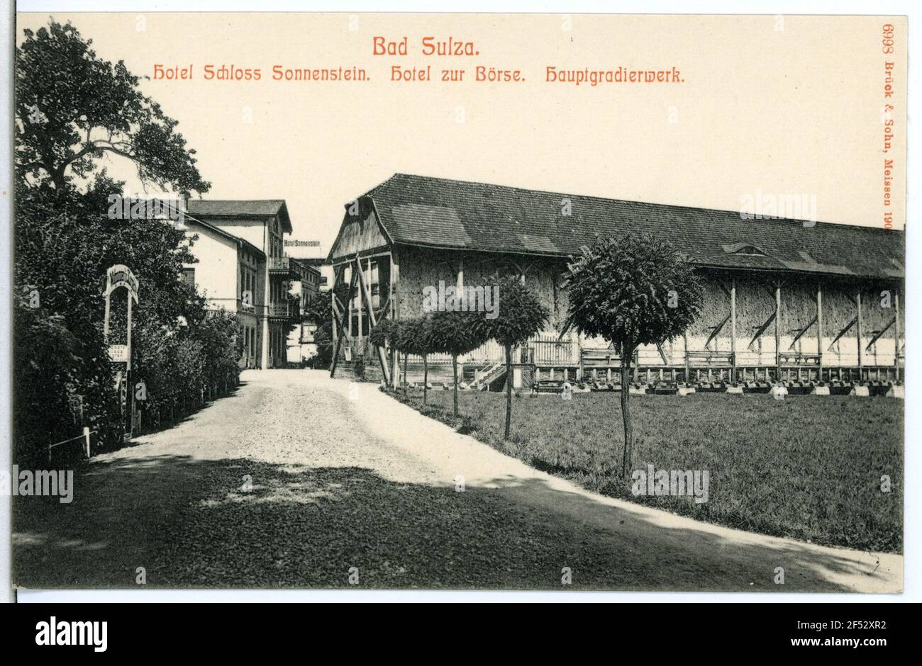 Hotel Schloß Sonnenstein, Hotel zur Börse, Haupt Gradierwerk Bad Sulza. Hotel Schloss Sonnenstein, albergo per il mercato azionario, grado principale Foto Stock