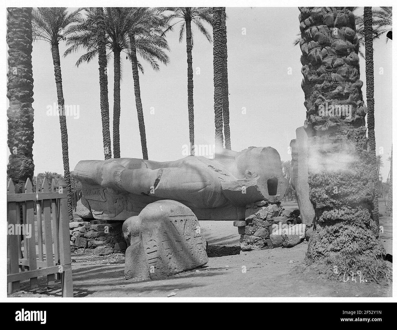Al Cairo (Egitto). Frammento di una statua del faraone a Memphis Foto Stock