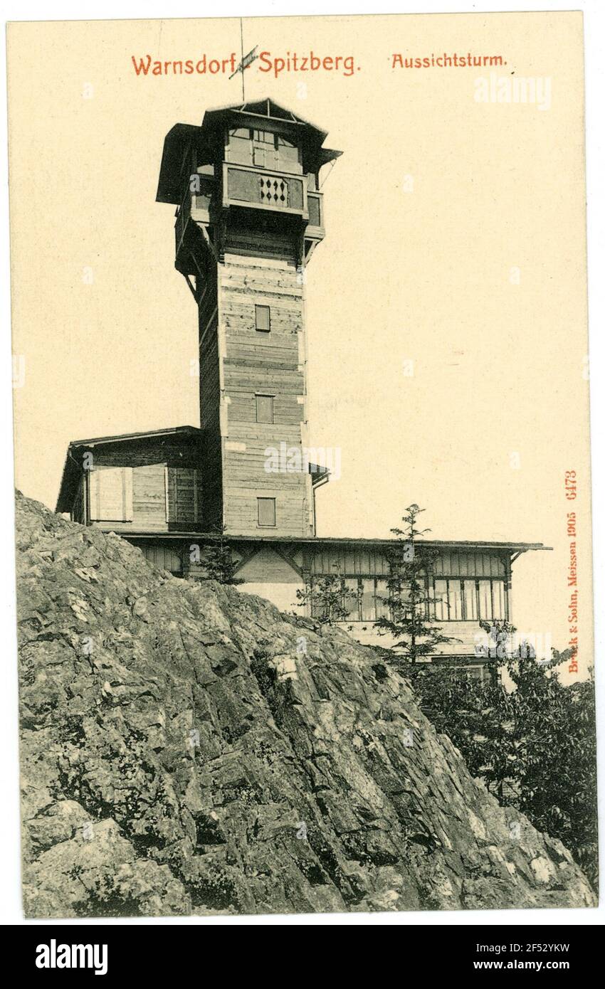 Spitzberg - torre di osservazione Warnsdorf. Spitzberg - torre di osservazione Foto Stock