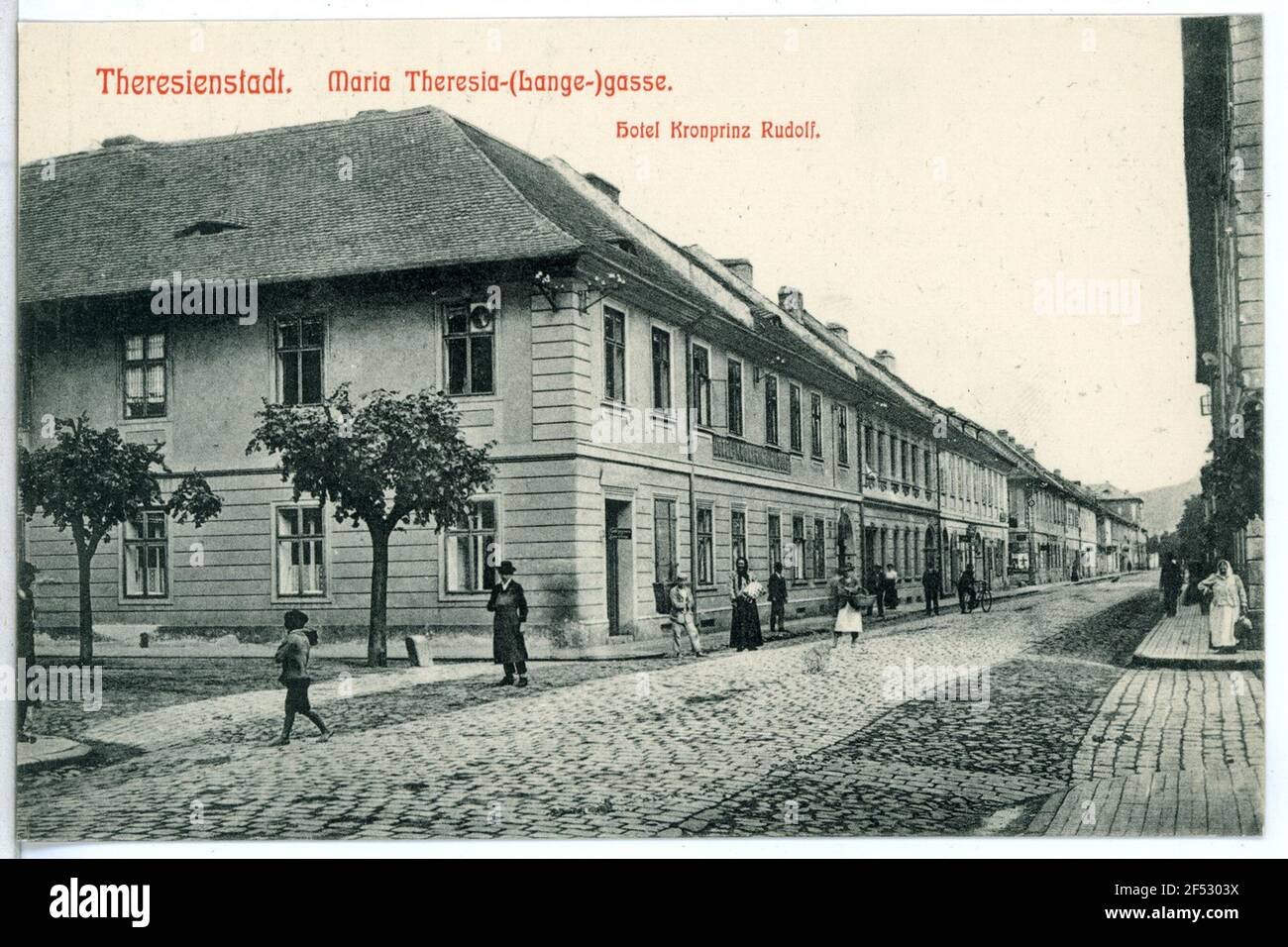 Maria-Theresia-Gasse Hotel, Kronprinz Rudolf Theresienstadt. Maria-Theresia-Gasse Foto Stock