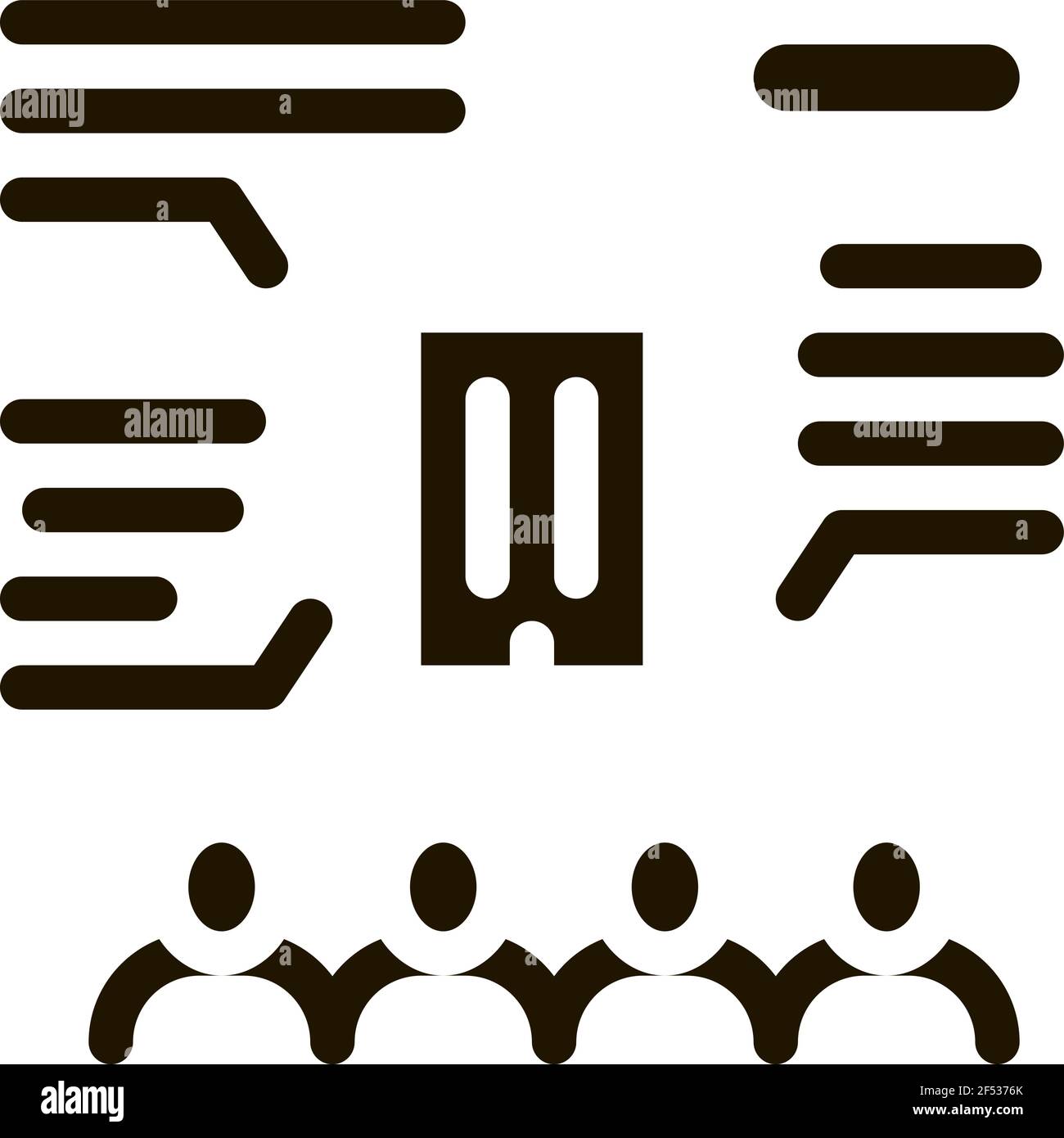 Discussione sull'icona della casa di modellazione Vector Glyph Illustration Illustrazione Vettoriale