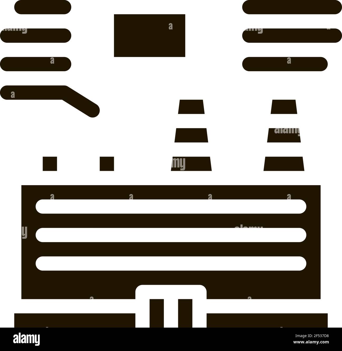 Analisi tecnica della stazione termica icona Vector Glyph Illustrazione Illustrazione Vettoriale