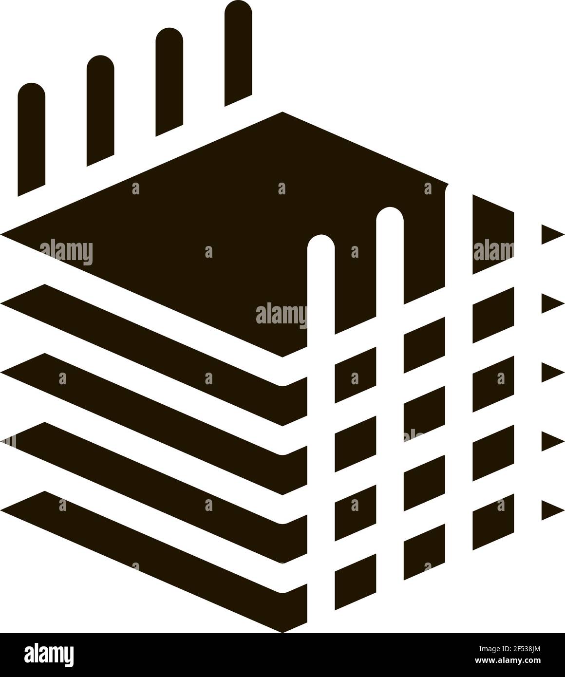 Fogli di costruzione per l'icona di casa Vector Glyph Illustration Illustrazione Vettoriale